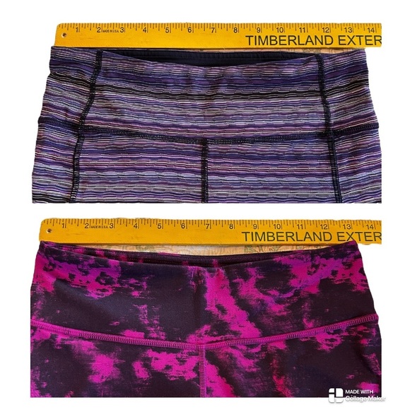 2 Pair Lululemon Leggings Sz 6 1- Speed Tight IV Striped 1-Wunder Under Tie Dye. - Picture 8 of 14